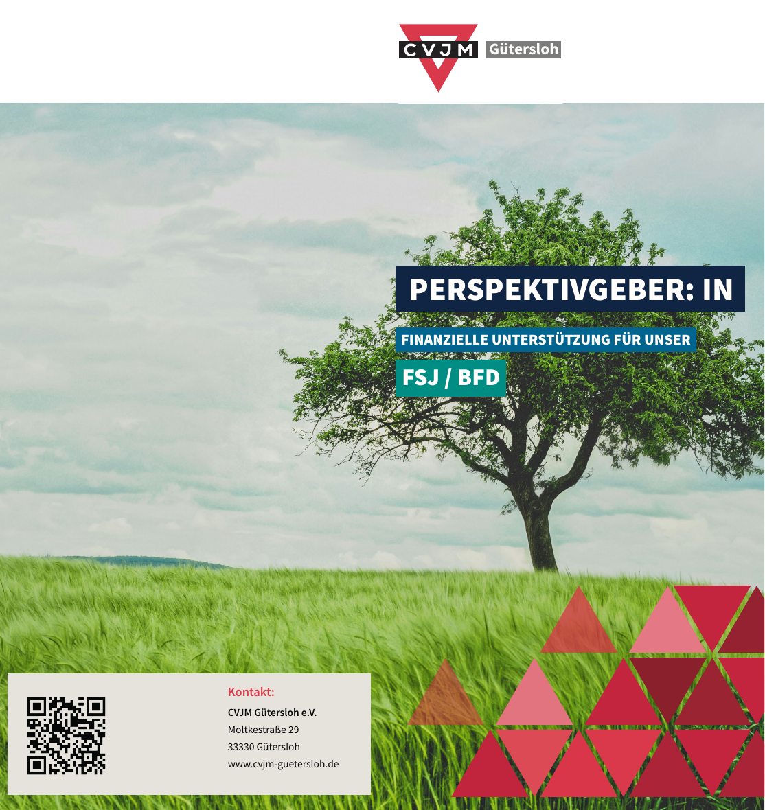 Perspektivgeber Flyer für FSJ und BFD im CVJM Gütersloh