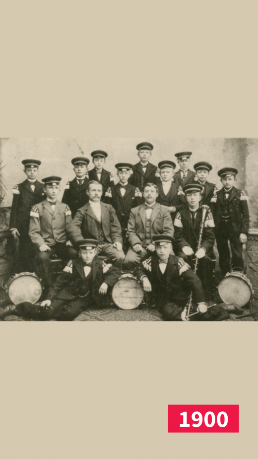 Historische Musikgruppe des CVJM Gütersloh um 1900